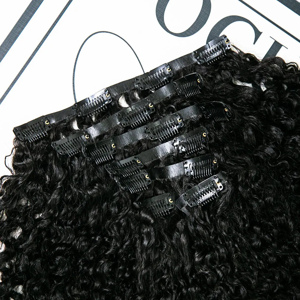 Invisible Edge Clip In Hair Extensions Multi-Textured Kinky Curly