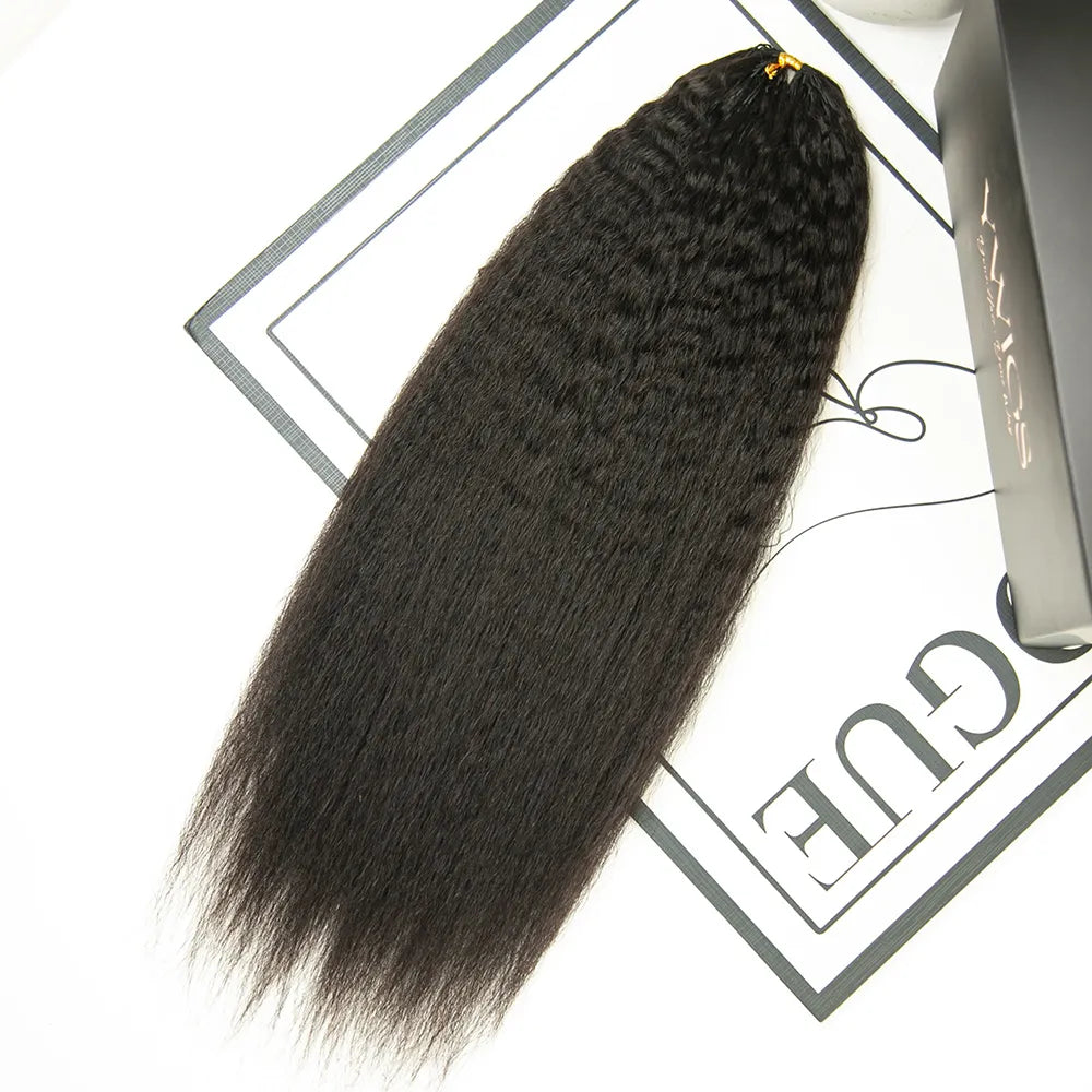Kinky straight human crochet hair for textured volume
