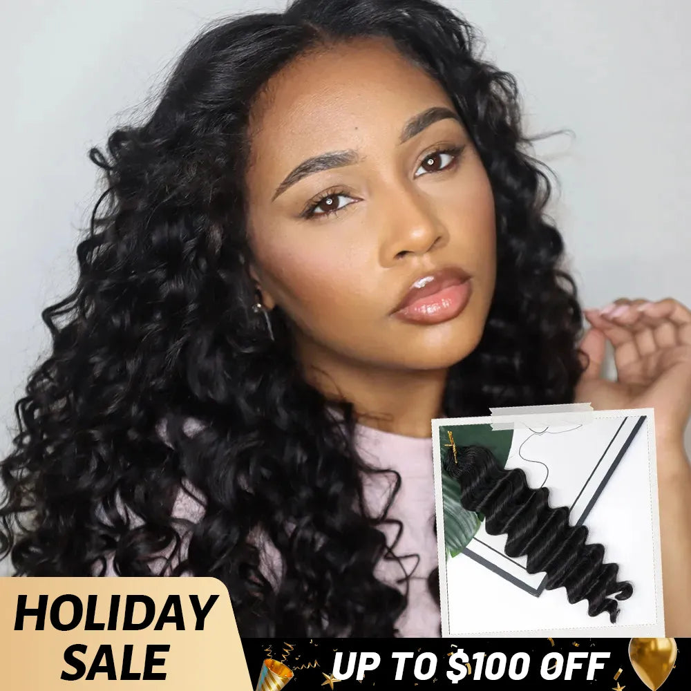 LOOSE DEEP WAVE CROCHET HUMAN HAIR UP TO 100 SALE