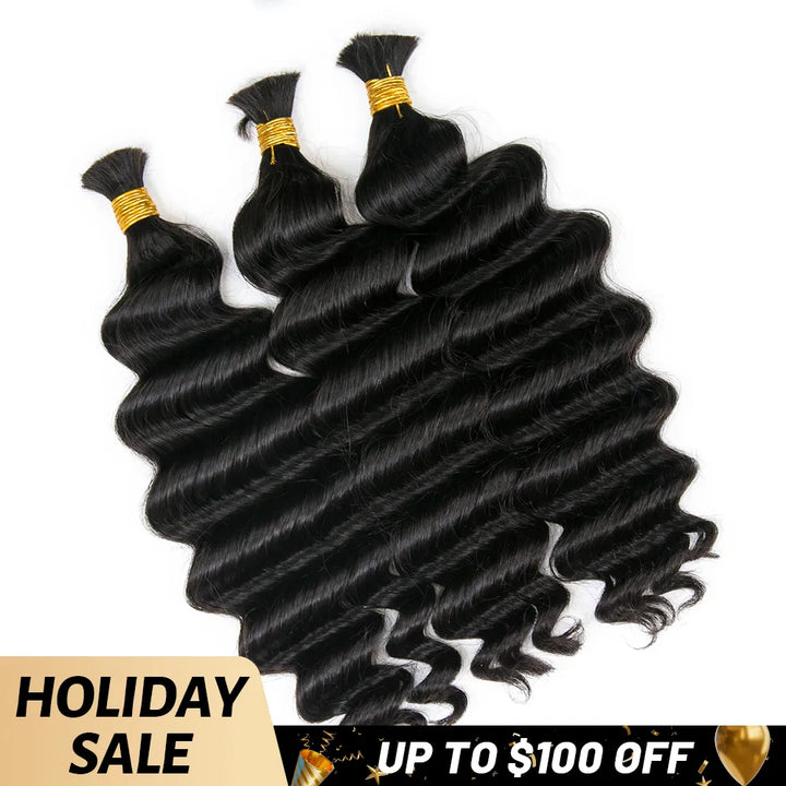 LOOSE DEEP WAVE DOUBLE DRAWN BULK HAIR UP TO 100 SALE