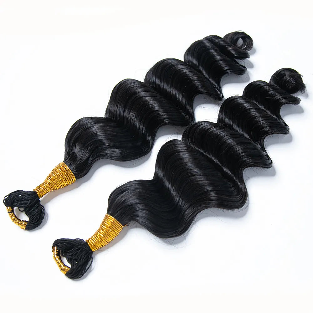 Loose Deep Waveqvr feather crochet human hair