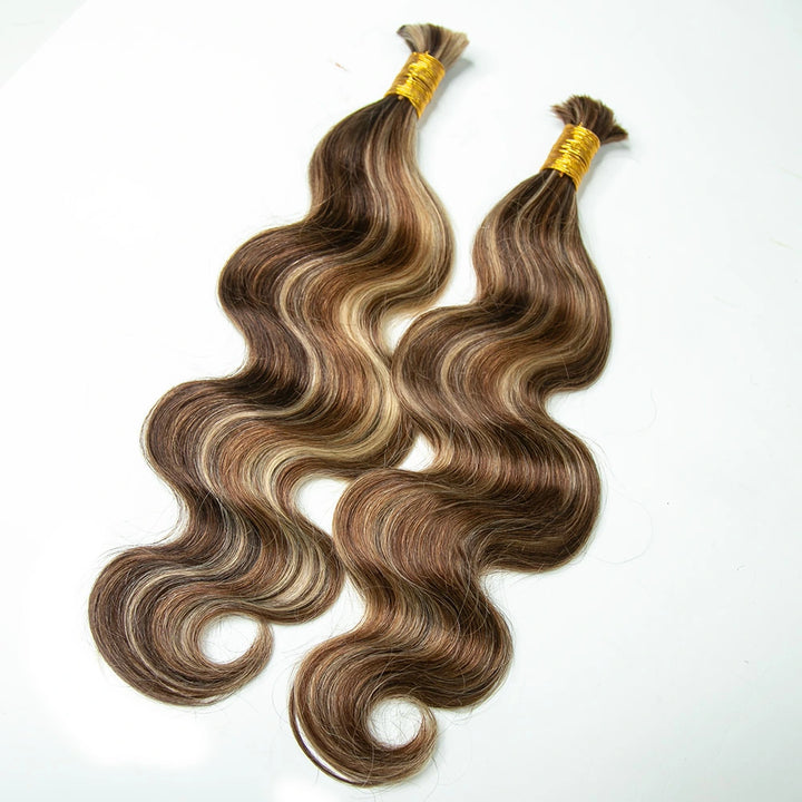 Mix Color Body Wave Bulk Human Braiding Hair for Woman