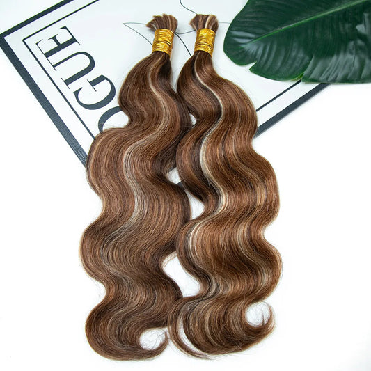 Mixed color body wave bulk human hair for braiding