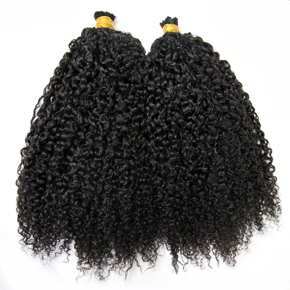 Multi-Textured Kinky Curly Bulk Hair Extensions for Braiding