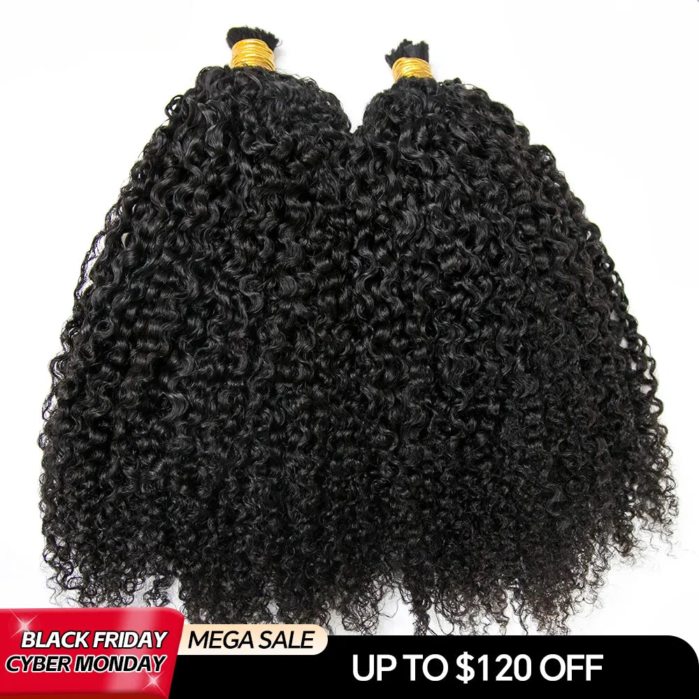 Multi-Textured Kinky Curly bulk hair cyber monday sale