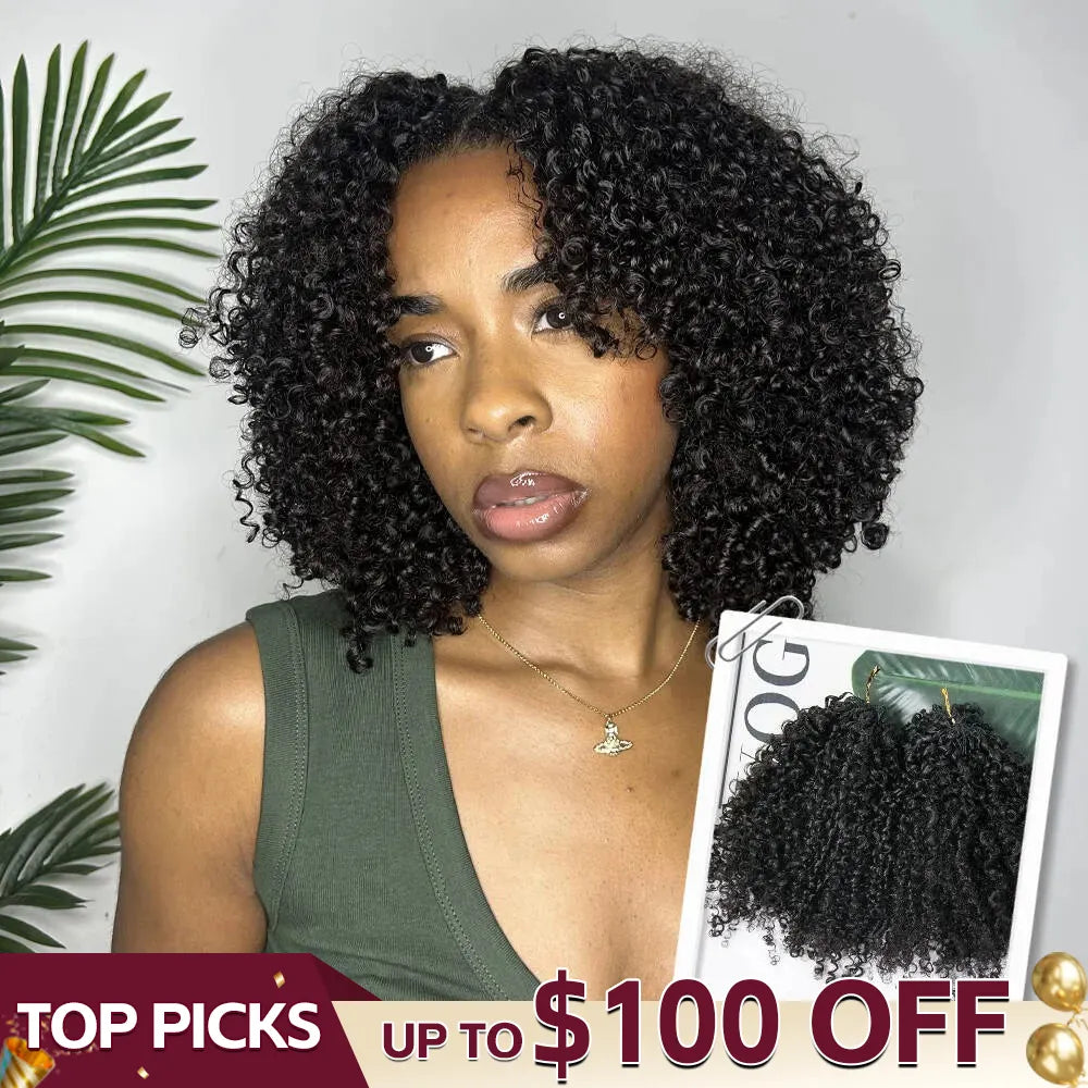 Multi-Textured Kinky Curly Crochet Hair up to 100 off