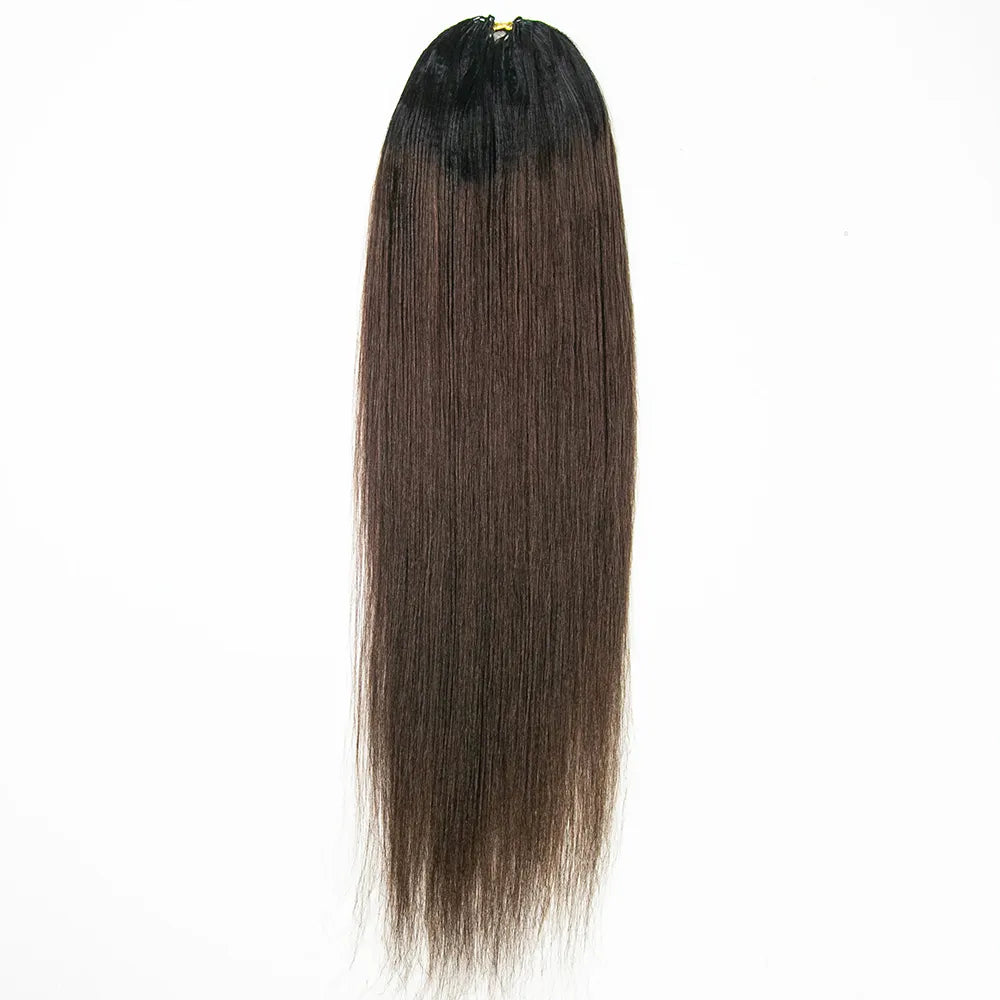 OMBRE BROWN HUMAN CROCHET HAIR LIGHT YAKI