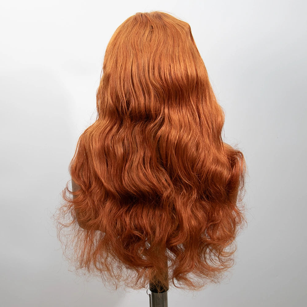 20 Inch 150% Density Orange Color Body Wave 13x4 Lace Front Wig for Sale Y250201