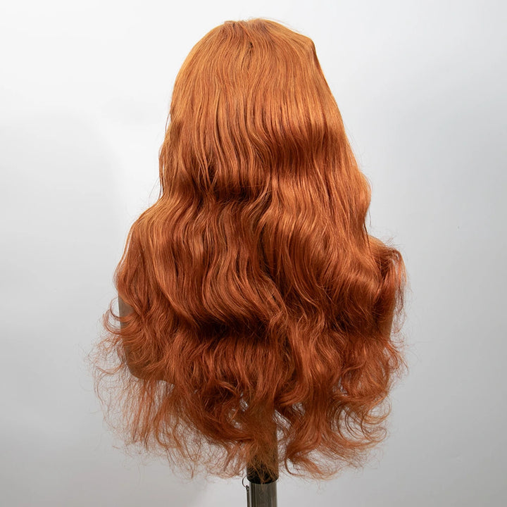 20 Inch 150% Density Orange Color Body Wave 13x4 Lace Front Wig for Sale Y250201