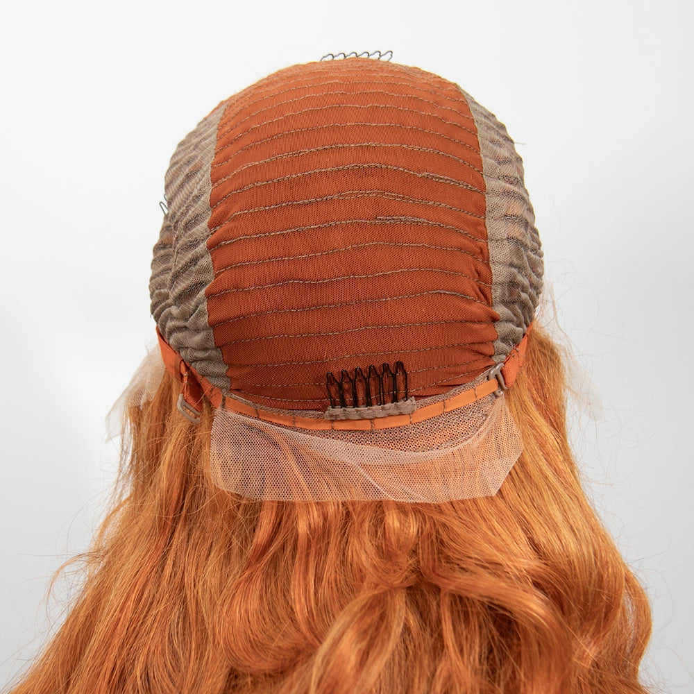 20 Inch 150% Density Orange Color Body Wave 13x4 Lace Front Wig for Sale Y250201