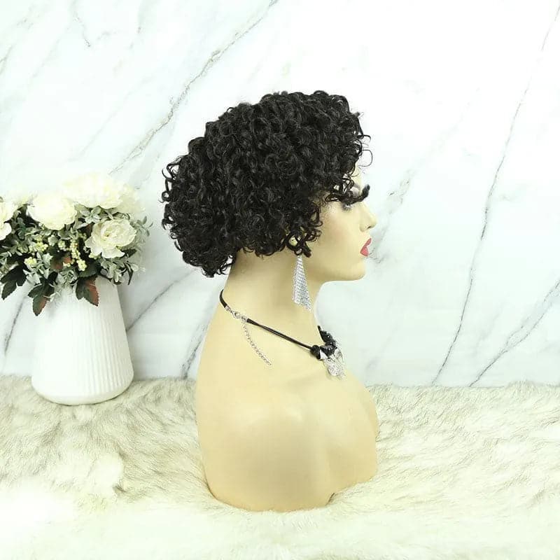 Diana Pixie Cut Water Wave Human Hair Headband Wig
