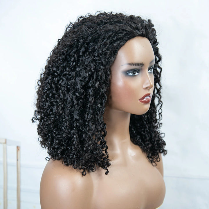 Seamless Kinky Curly Coily Curly Flip Over Wig Half Wig 