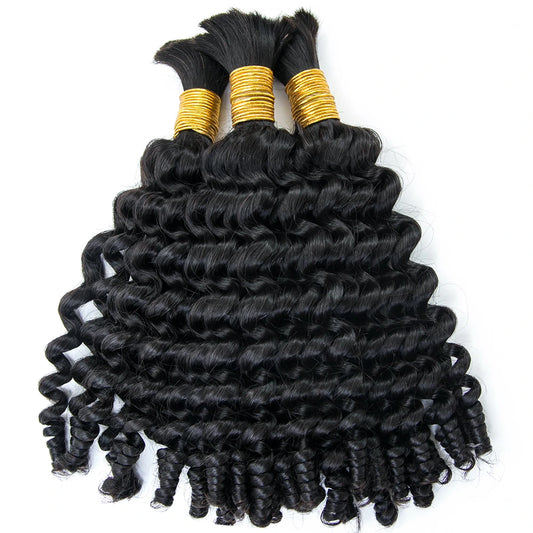 Spiral Curl Bulk Hair Extensions for Braiding