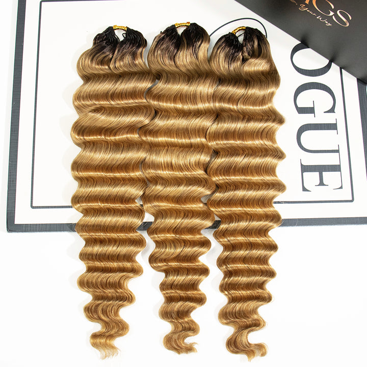 #T1B/27 loose deep wave human crochet hair