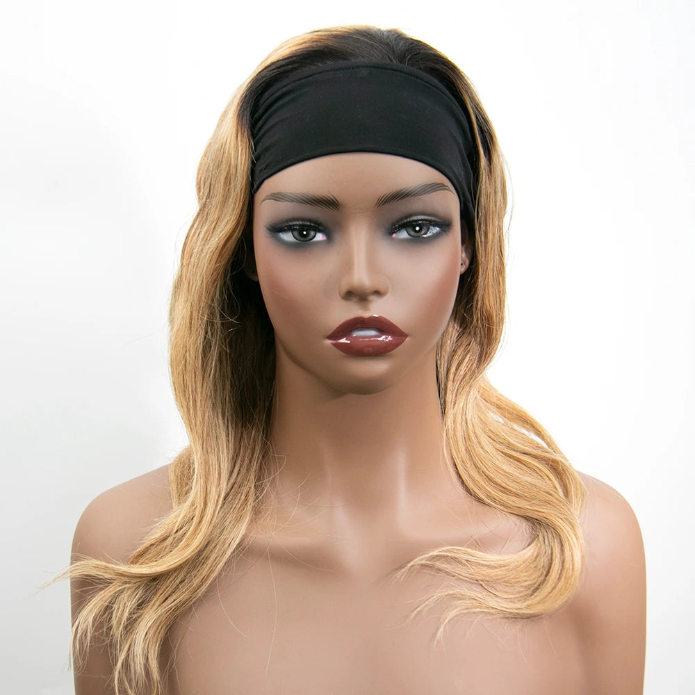14 Inch 150% Density T1B/27 Body Wave Human Hair Headband Wig for Sale EAWO
