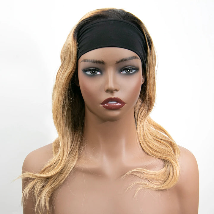 14 Inch 150% Density T1B/27 Body Wave Human Hair Headband Wig for Sale EAWO