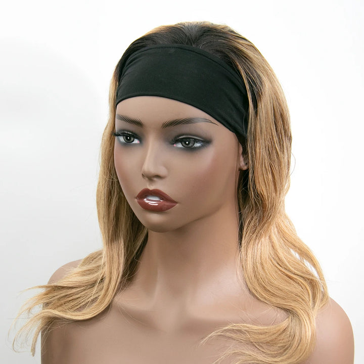 14 Inch 150% Density T1B/27 Body Wave Human Hair Headband Wig for Sale EAWO