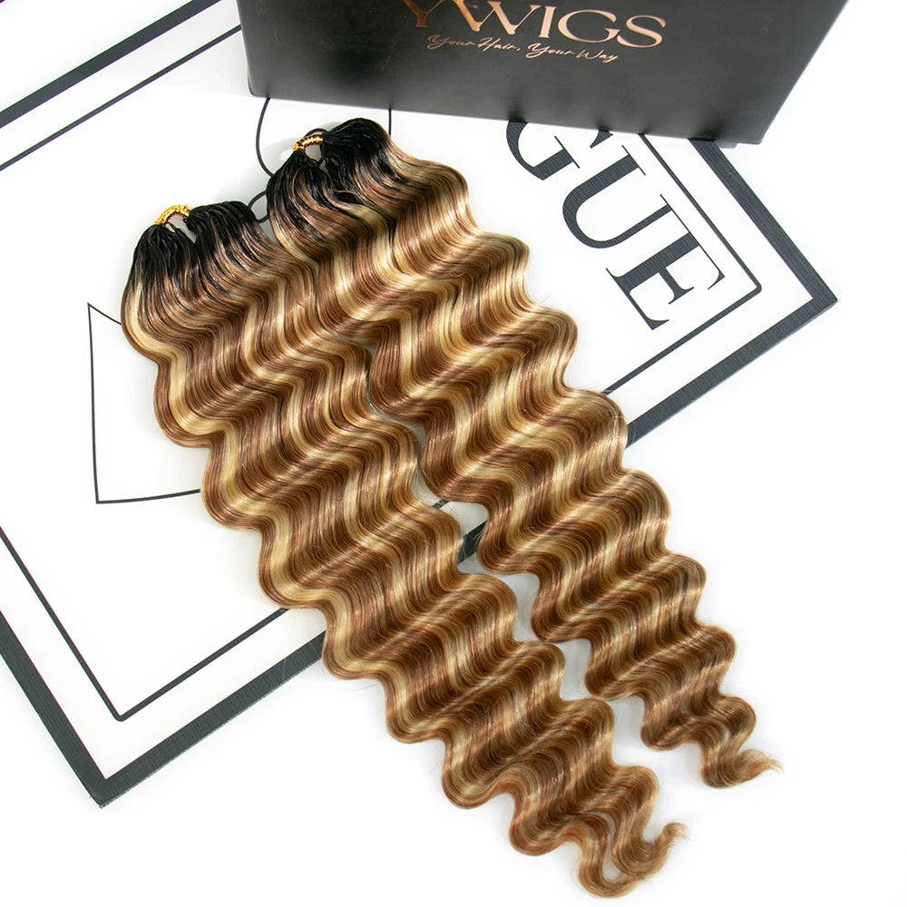 T1B/27/30/613 loose deep wave human crochet hair