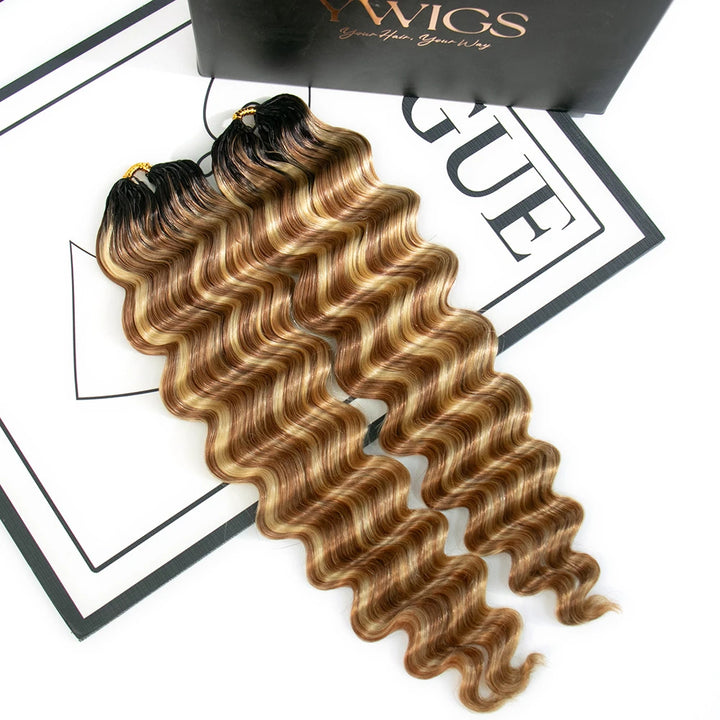 T1B/27/30/613 loose deep wave human crochet hair