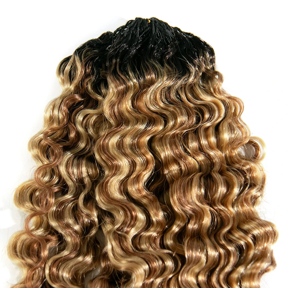T1B/27/30/613 ombre color water curly human crochet hair for black girl