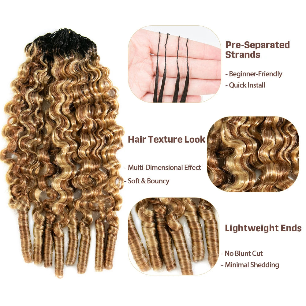 T1B/27/30/613 ombre color water curly human crochet hair for braids