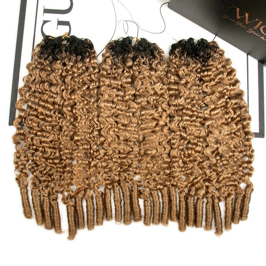 #T1B/27 water curly feather crochet hair