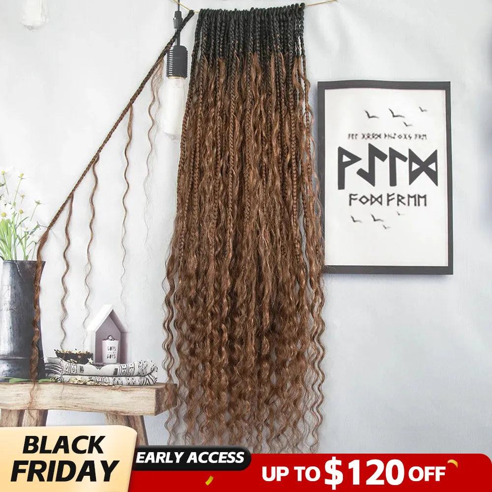 T1B/30 deep wave box braids black friday sale
