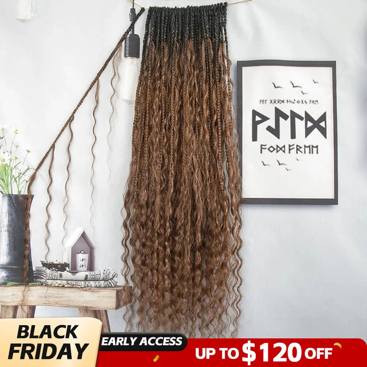 T1B/30 deep wave box braids black friday sale