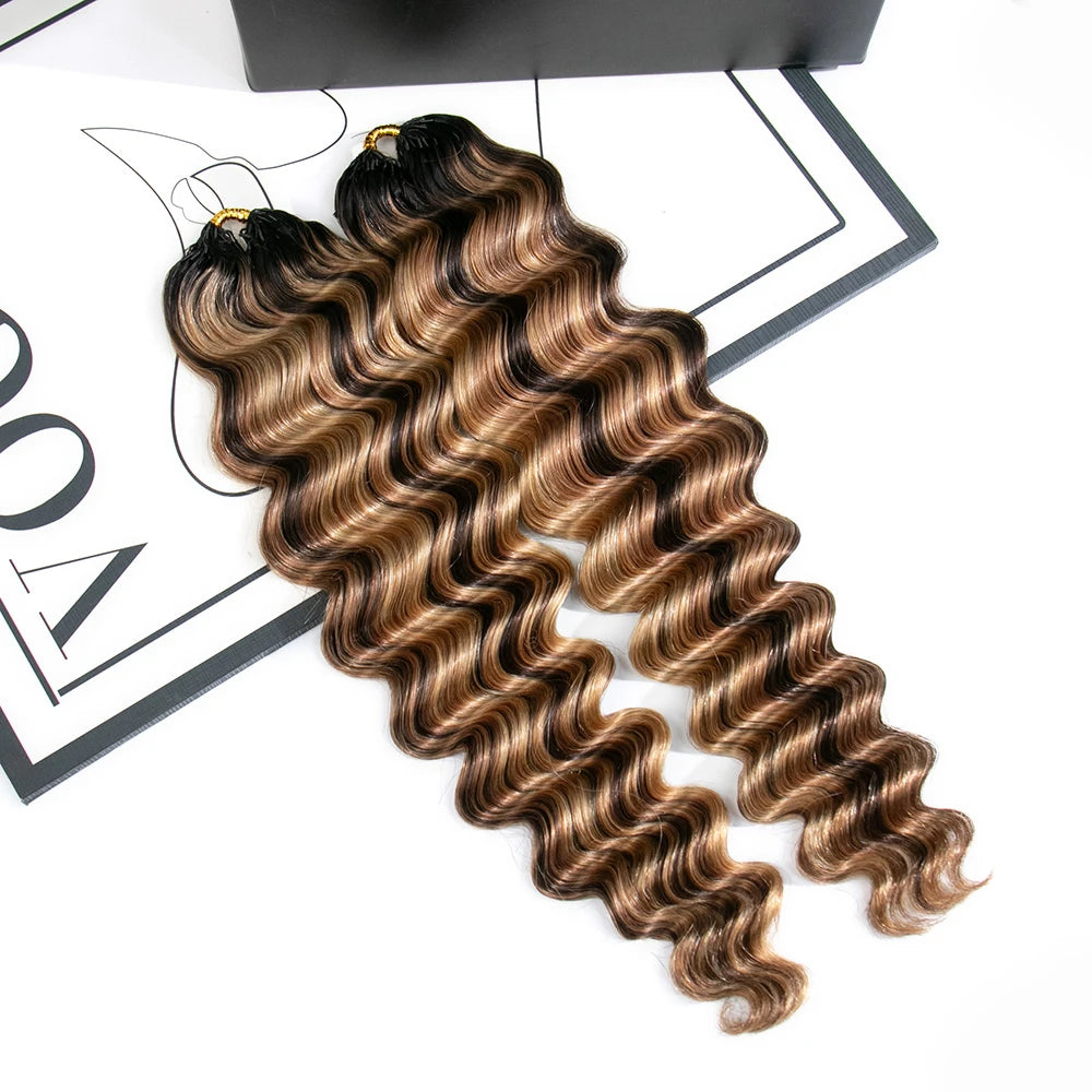T1B/4/27/30 LOOSE DEEP WAVE HUMAN CROCHET HAIR