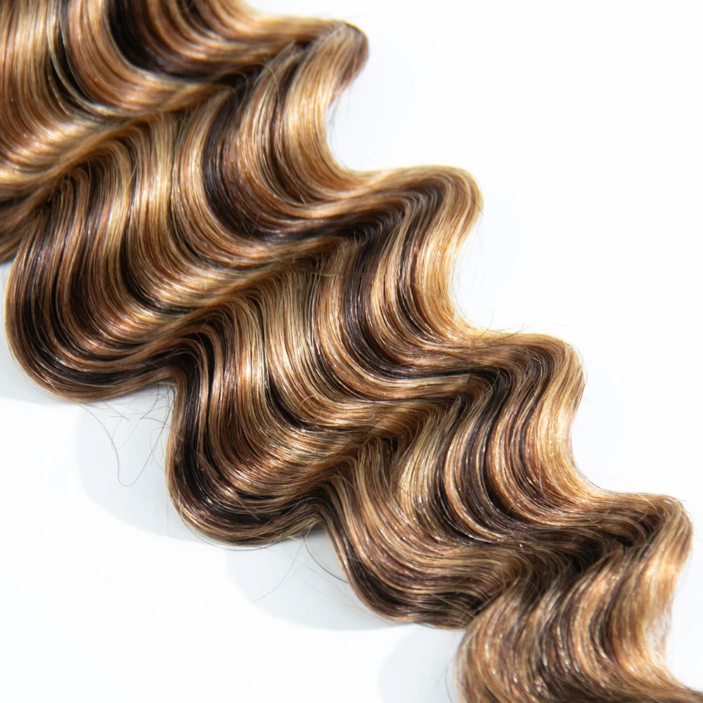 T1B/4/27/30 OMBRE FEATHER CROCHET HAIR LOOSE DEEP WAVE