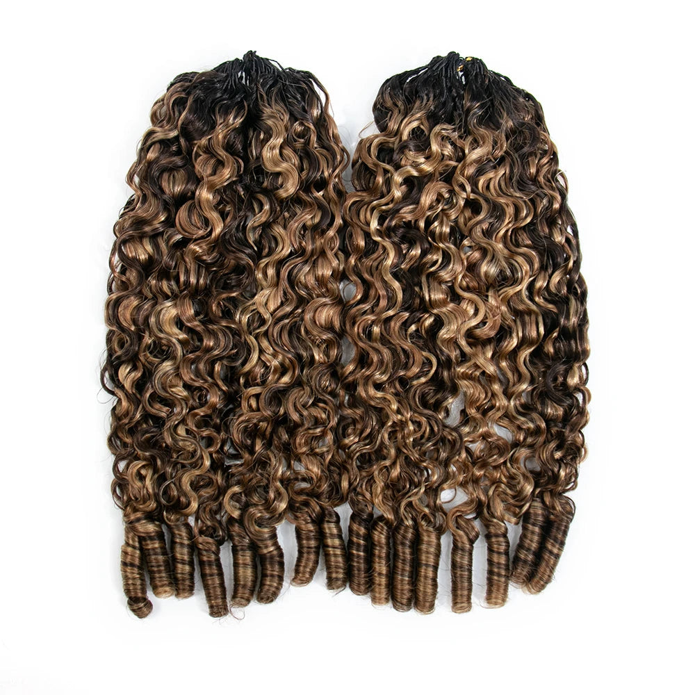 T1B/4/27/30 ombre color feather crochet hair water curly for miracle knots