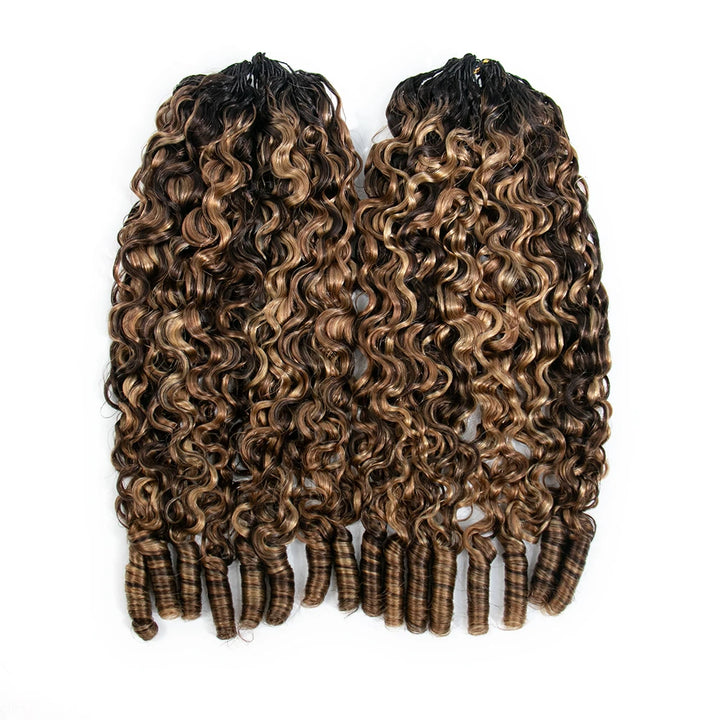 T1B/4/27/30 ombre color feather crochet hair water curly for miracle knots