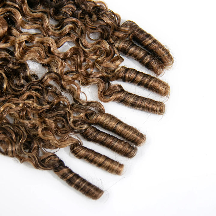 T1B/4/27/30 ombre color water curly feather crochet hair