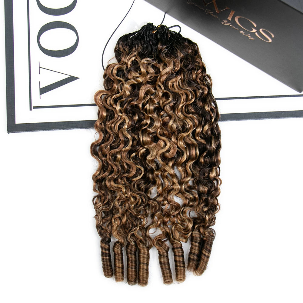 #T1B/4/27/30 water curly feather crochet hair