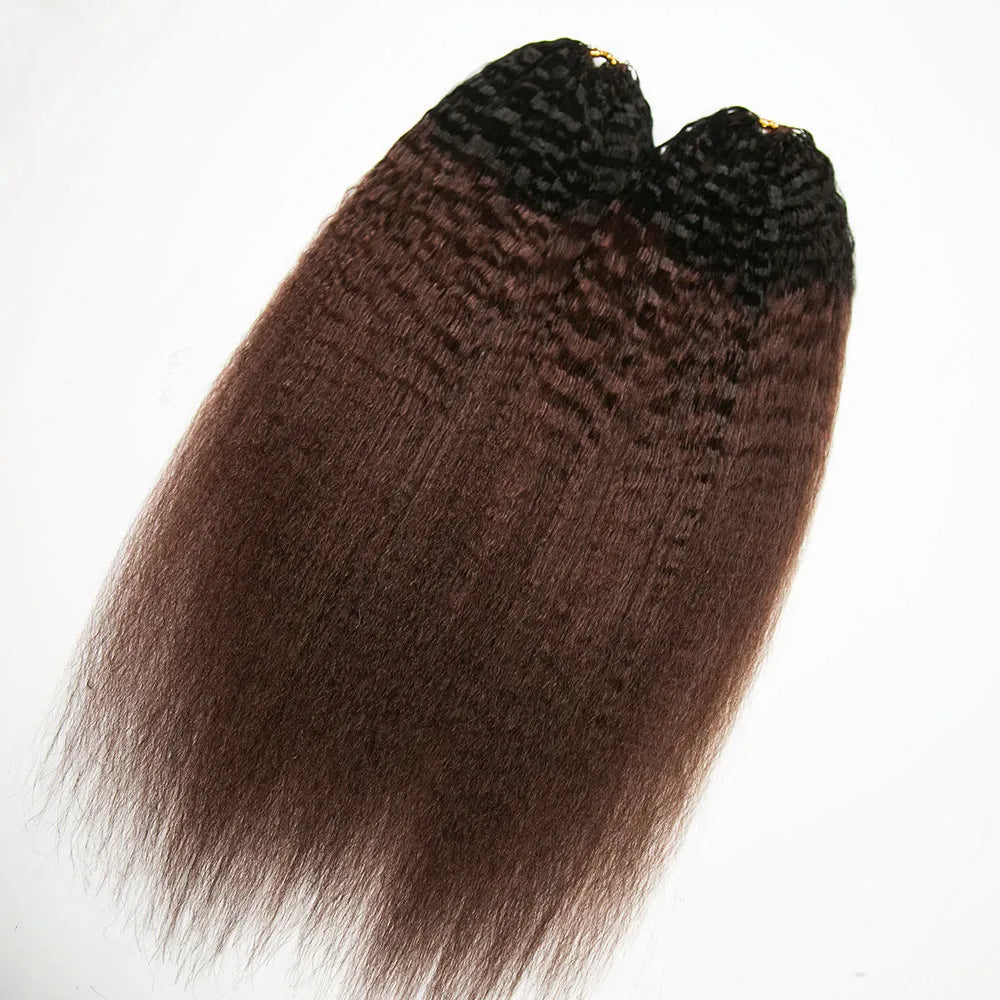#T1B/4 medium brown kinky straight crochet hair