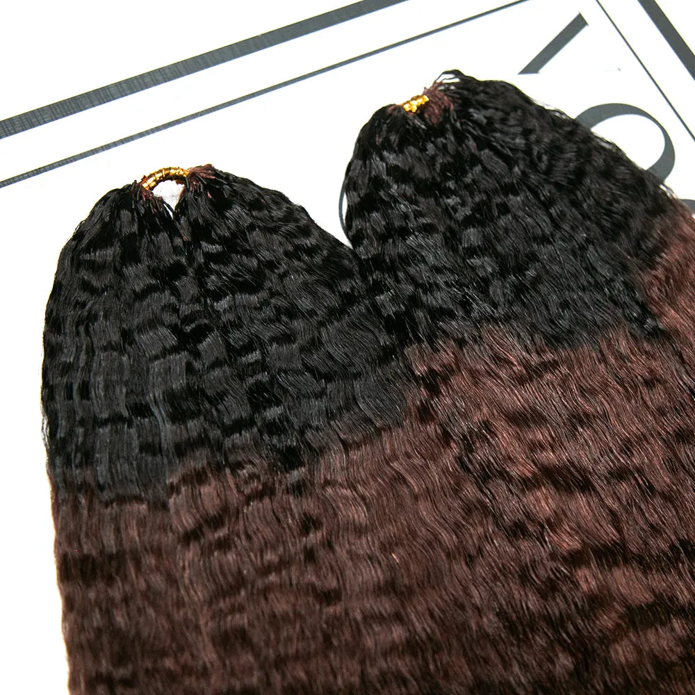 #T1B/4 kinky straight crochet human hair