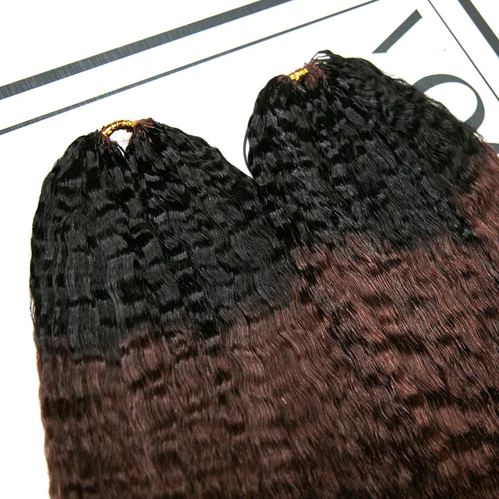 #T1B/4 kinky straight crochet human hair