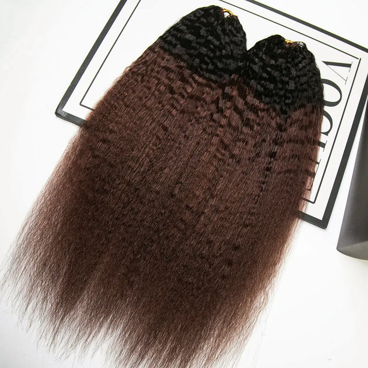 #T1B/4 kinky straight human crochet hair