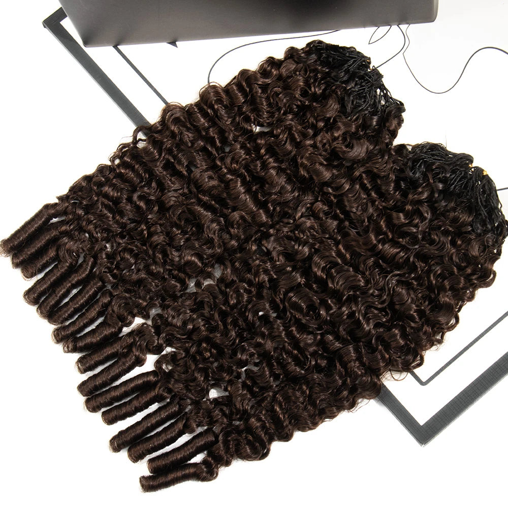 T1B/4 ombre burmese curly human crochet hair with dark roots