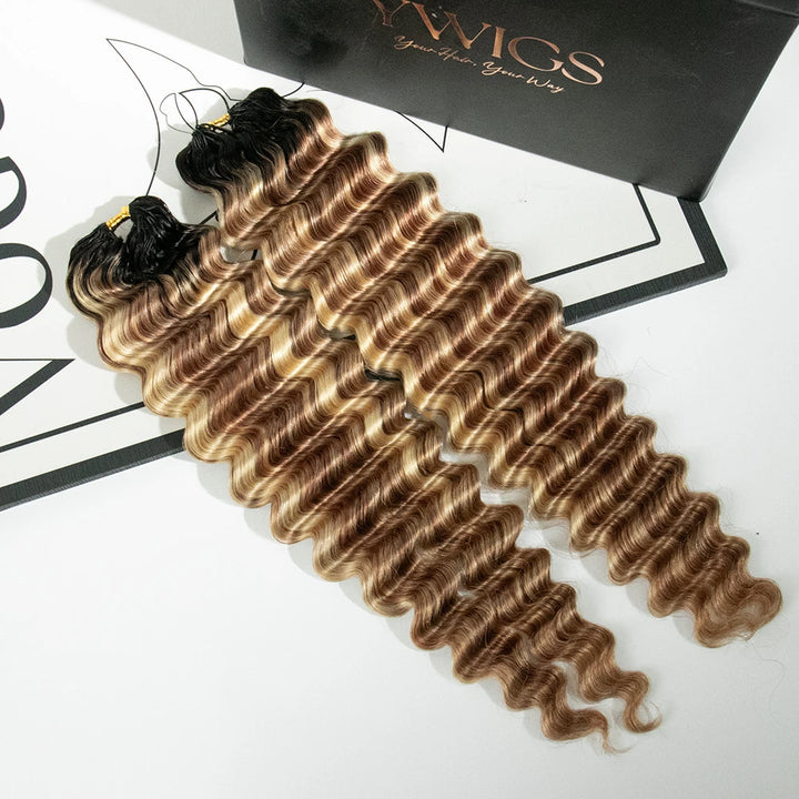 #t1b/27/30/613 deep wave human crochet hair for holidays
