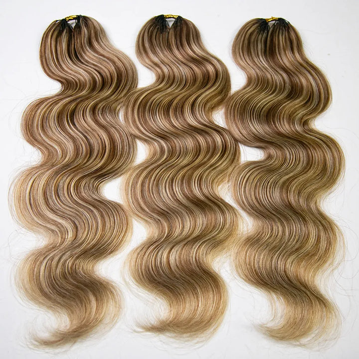 Tangle-free human crochet hair for low-maintenance wear