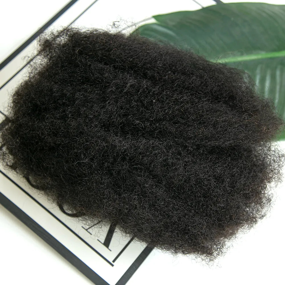 Upgraded Natural Color Afro Kinky Bulk Human Hair (50g per pack)