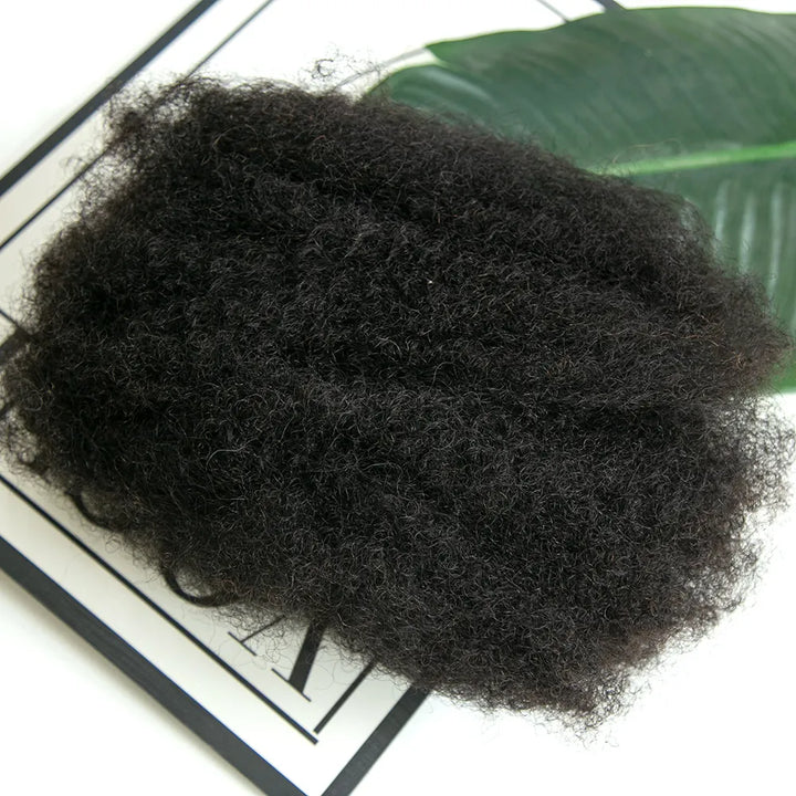 Upgraded Natural Color Afro Kinky Bulk Human Hair (50g per pack)