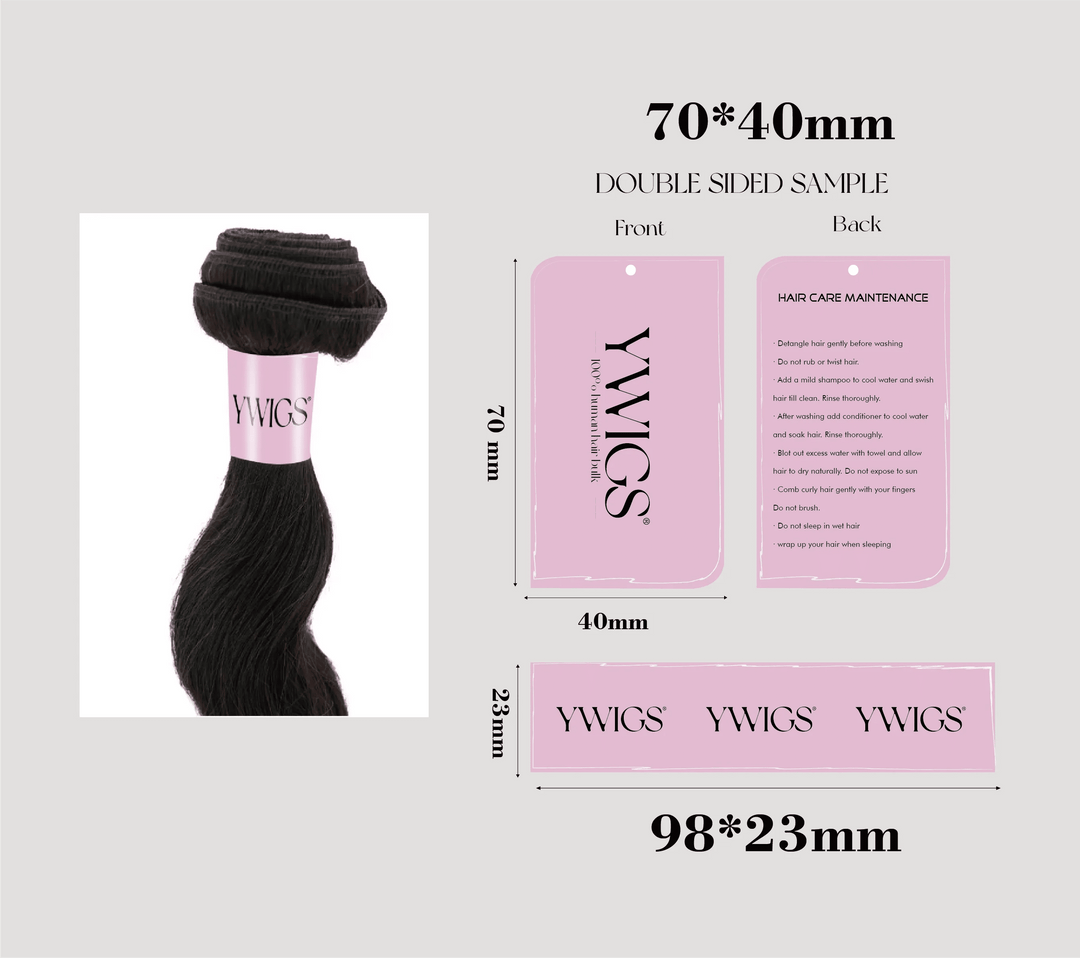 Hair Draw Label Custom Hair Bundle Tags and Wrap Labels – Ywigs