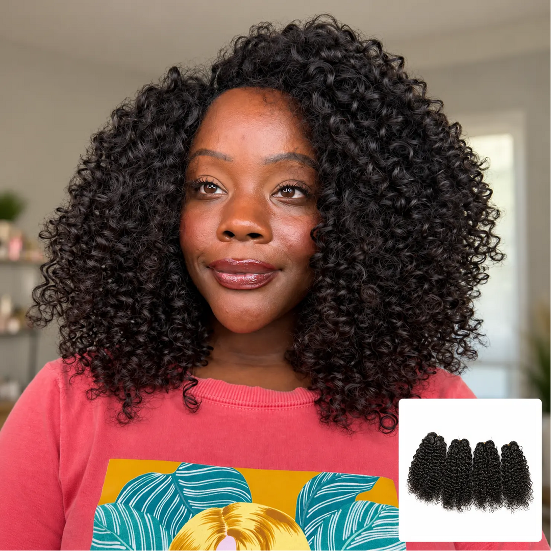 Ywigs Advanced Water Wave Human Crochet Hair Combo Set, showcasing defined waves and a voluminous hairstyle