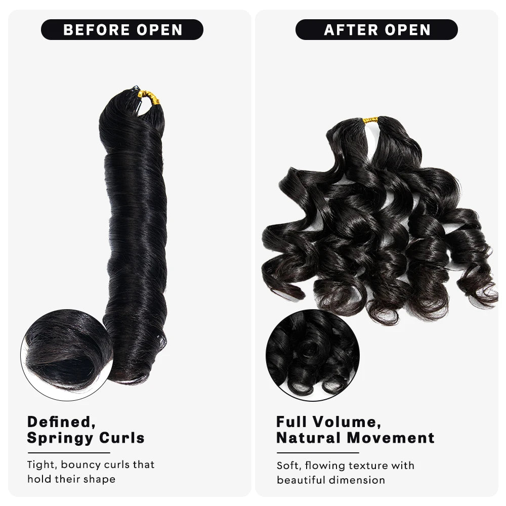before and after for french curl human crochet hair