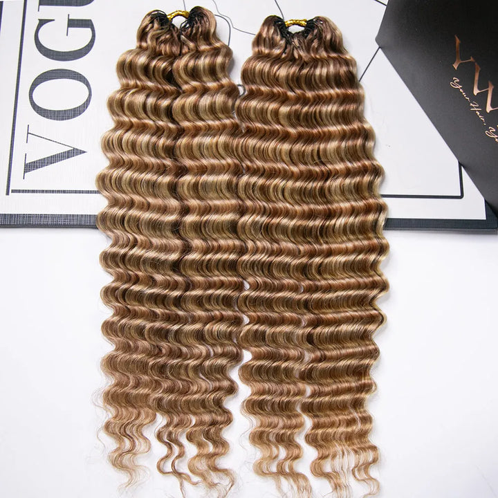 blend #27/#30/#613 color Heat-friendly human crochet hair for styling versatility