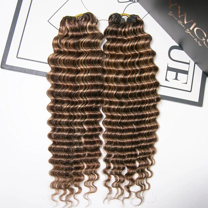 blend #4/#27/#30 color Reusable human crochet hair for cost-effective styling