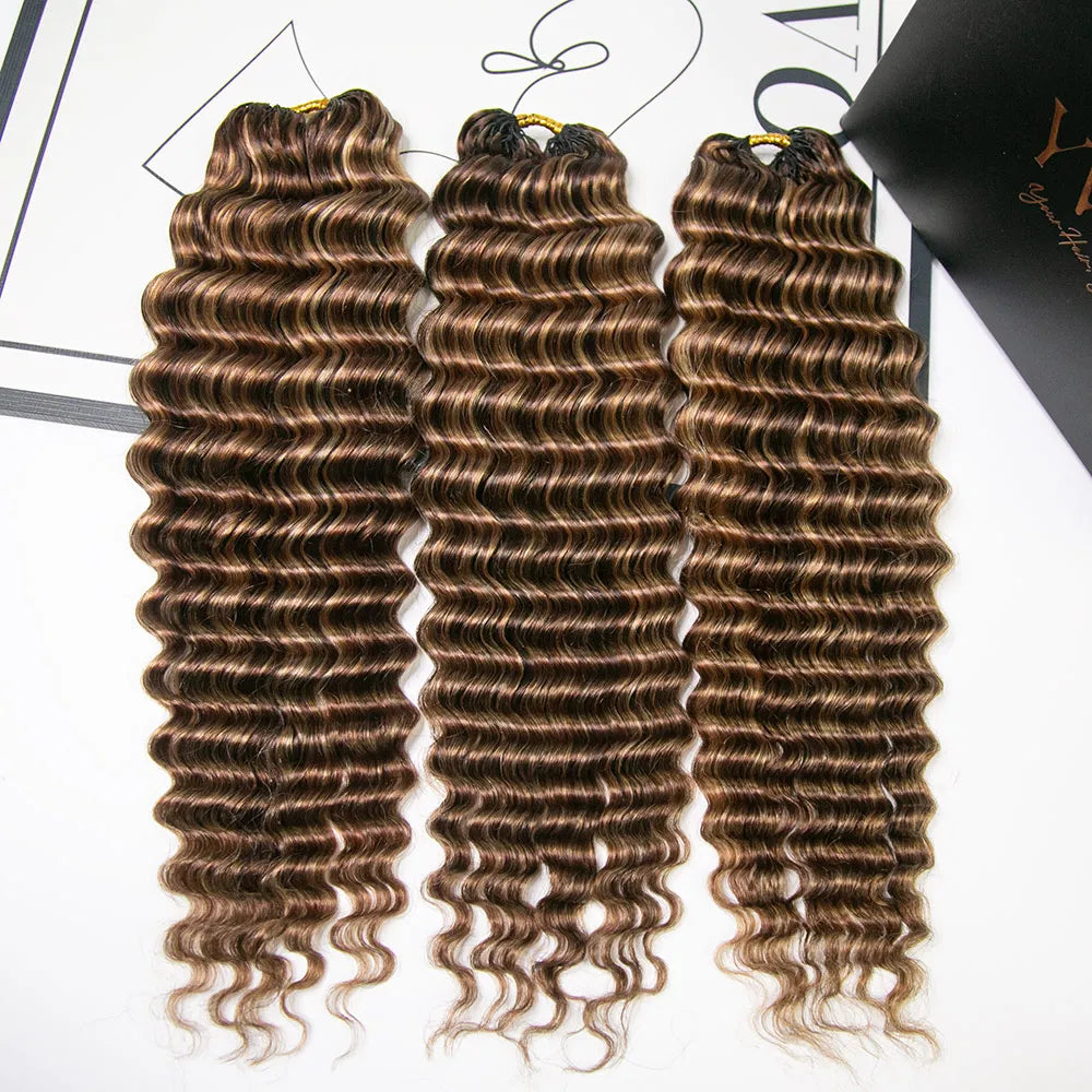 blend blonde brown color crochet human hair