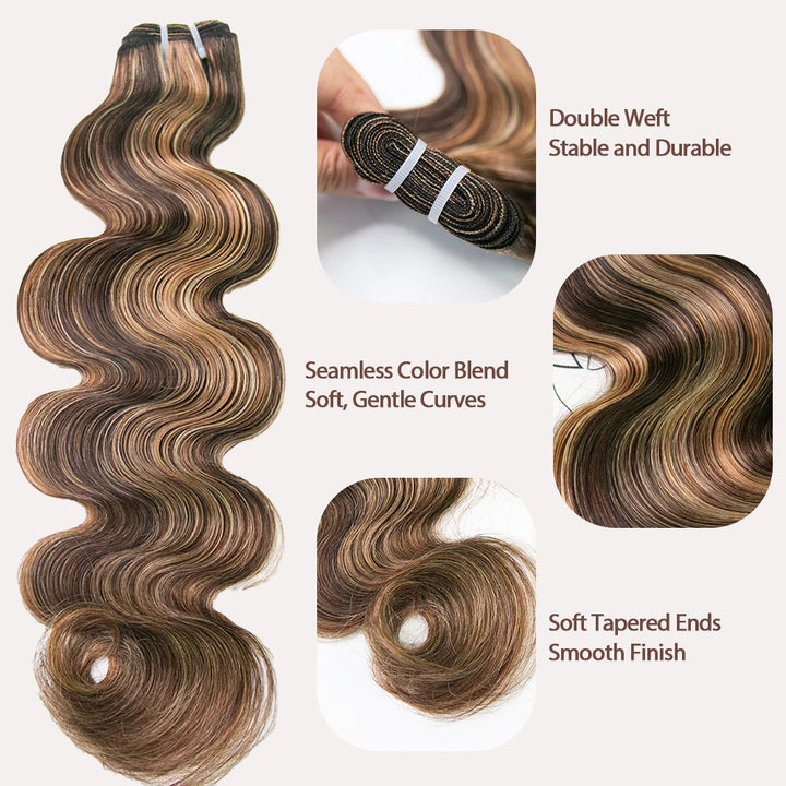 mix blend color for body wave weft bundles
